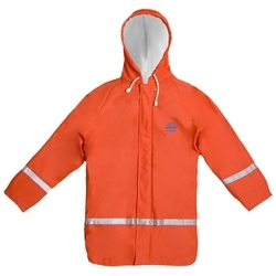 KID'S ZENITH 282 RAIN JACKETS WITH HOOD - ORANGE 8Y